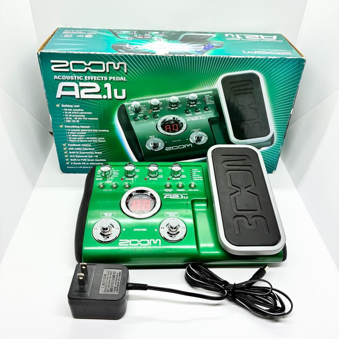 箱・純正アダプタ】ZOOM A2.1u アコギ用マルチエフェクター 動作確認済