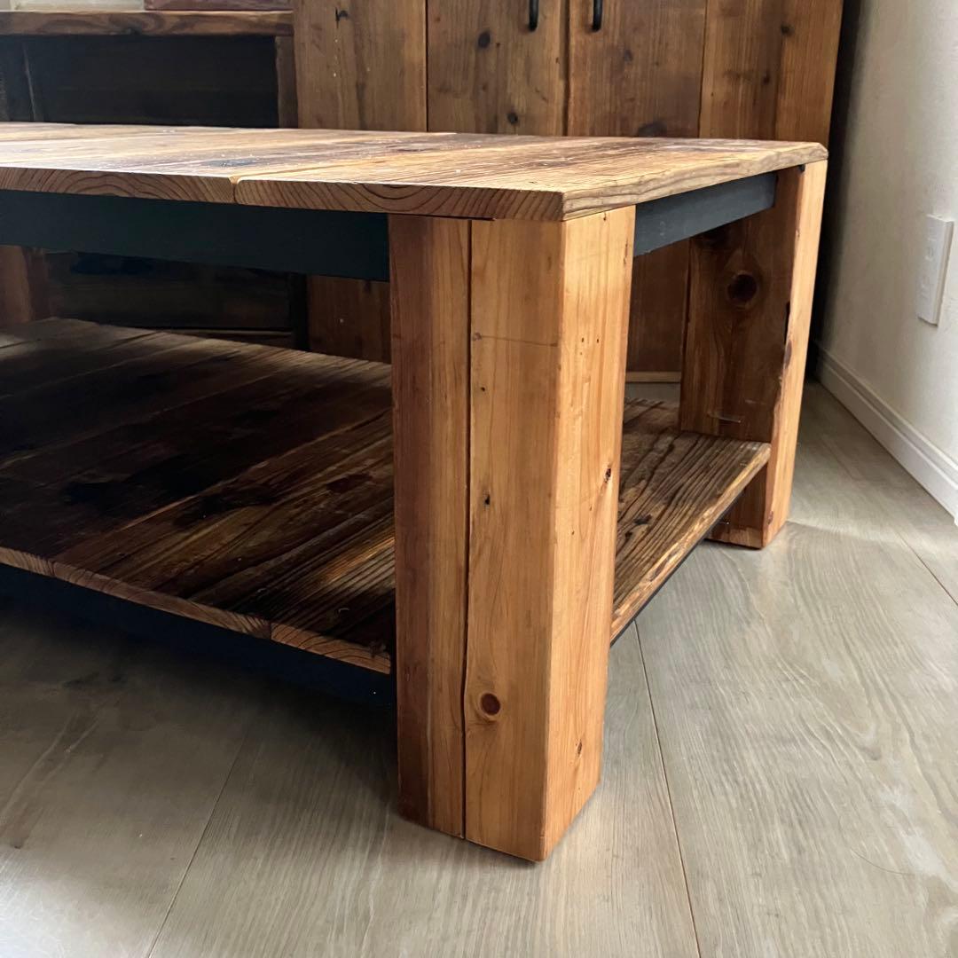 足場板古材ローテーブルコーヒーテーブルハンドメイド