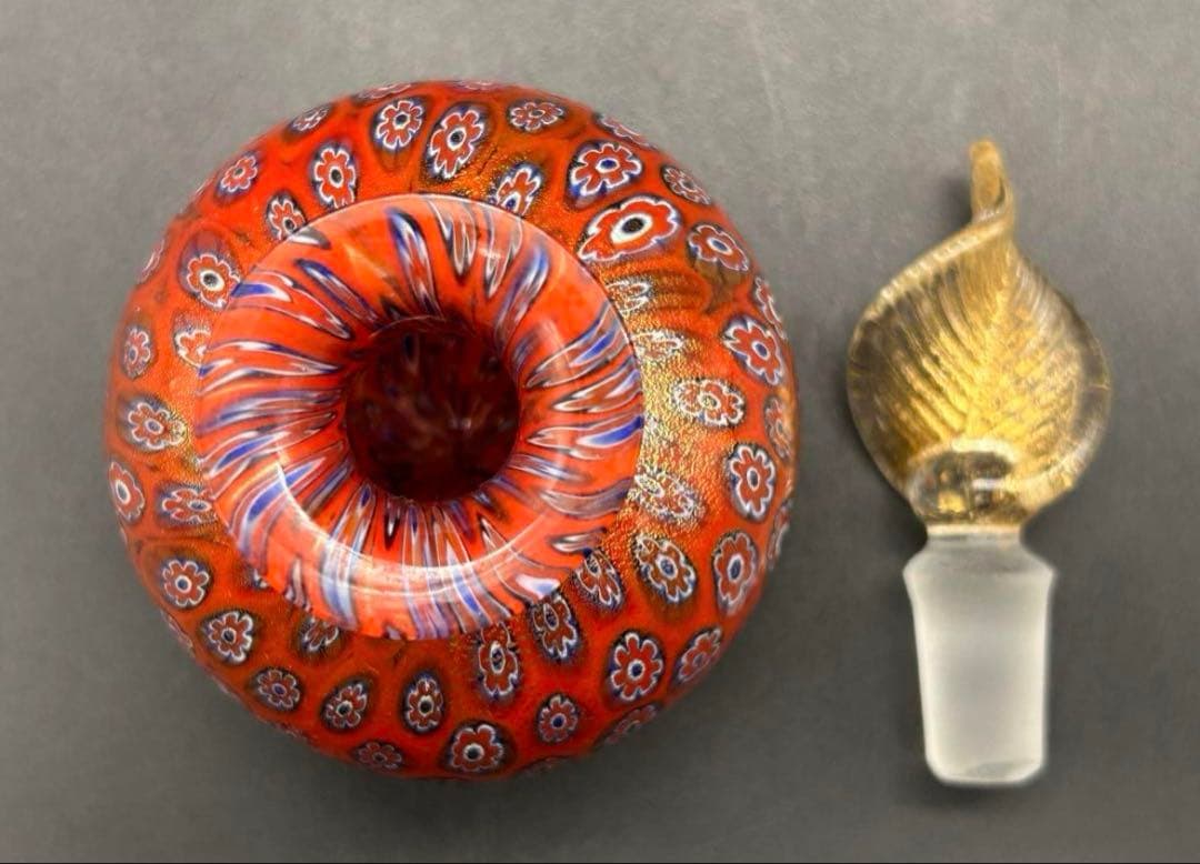 希少 ムラーノ ヴェネチアングラス 香水瓶 ミルフィオリ 置物