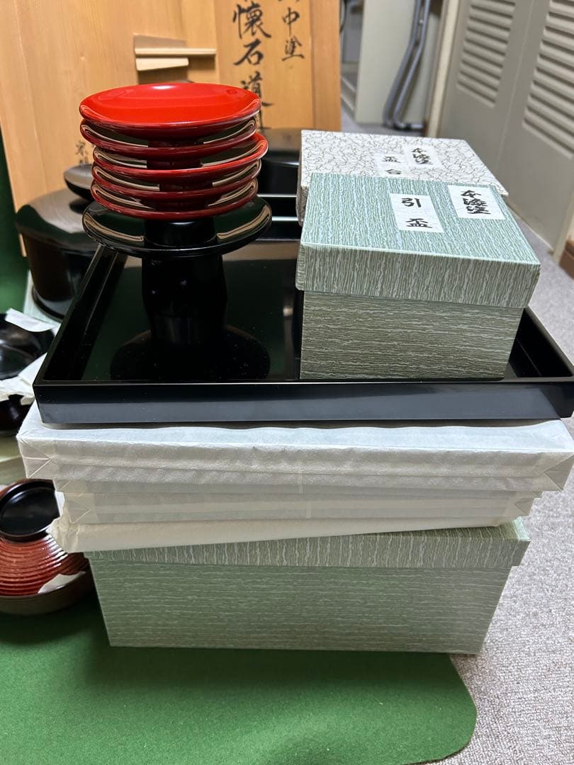 山中塗 懐石道具 一揃 塗師 宗明 未使用、美品 美術品・アンティーク