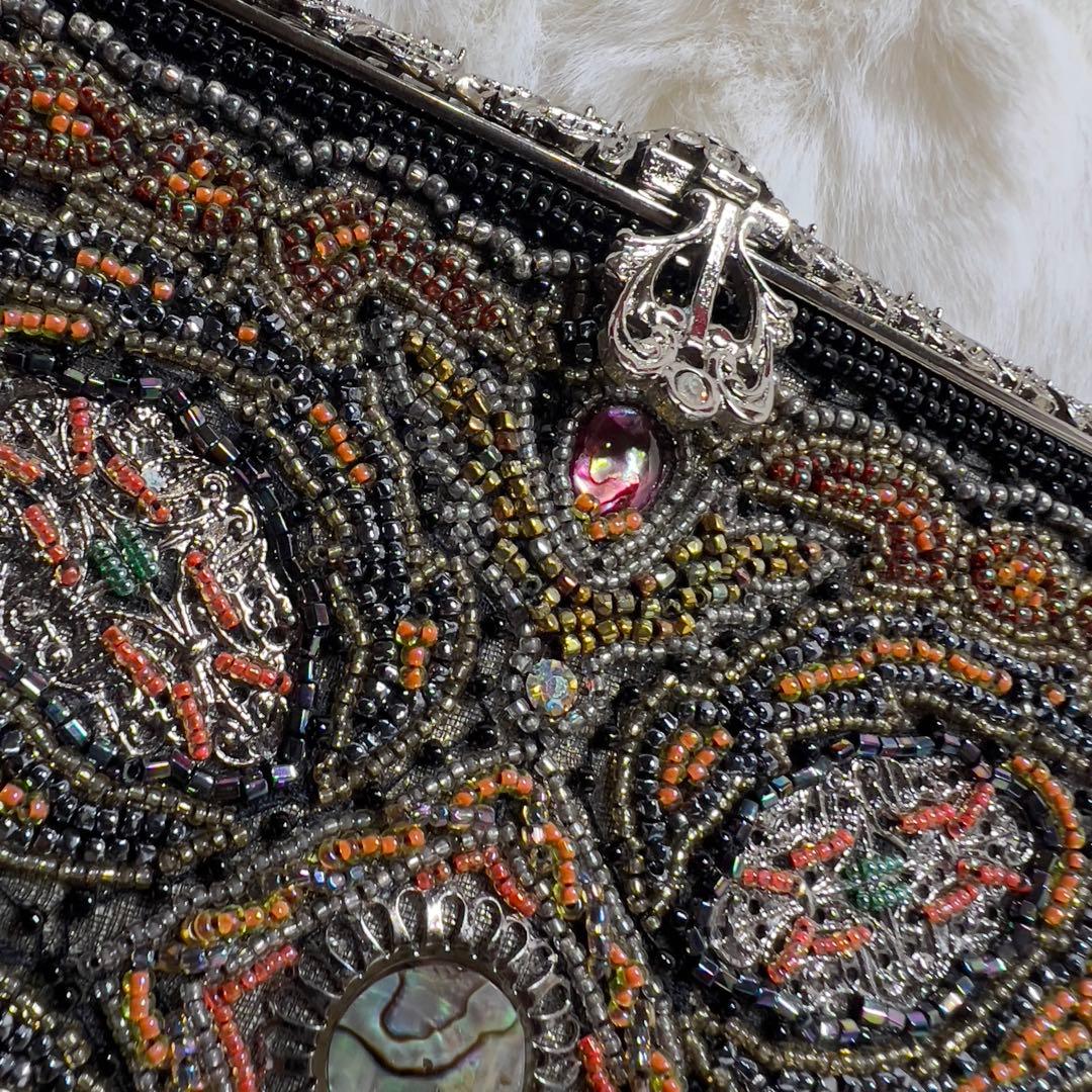 【新品】東京イギン ビーズバッグ ハンドバッグ 総ビーズ刺繍 希少 パーティー