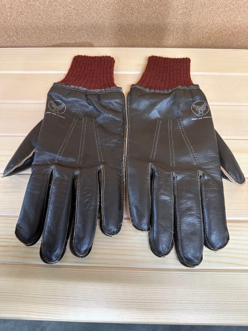 TYPE A-10 手袋 8 1/2 ダークブラウン 赤リブ - メルカリ