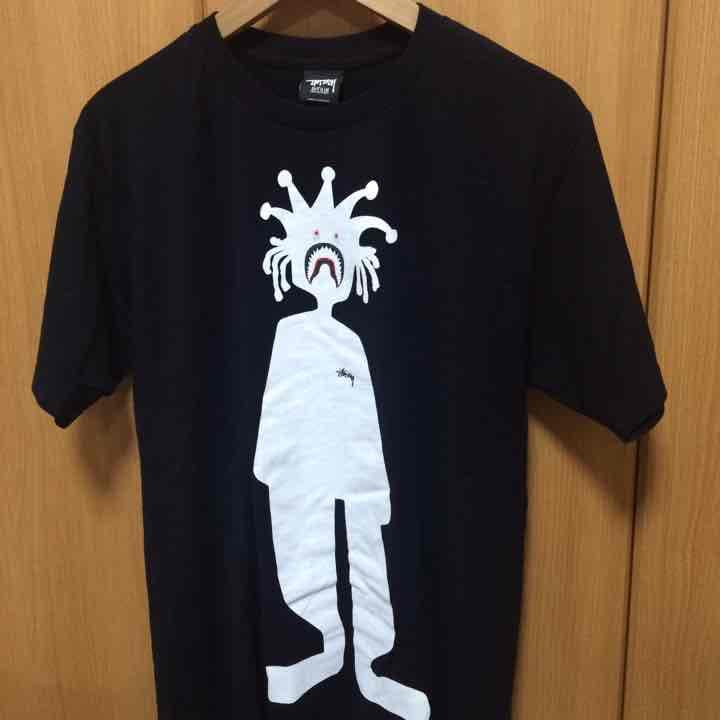 A BATHING APE×stussyコラボTシャツ ブラックM A bathing ape stussy