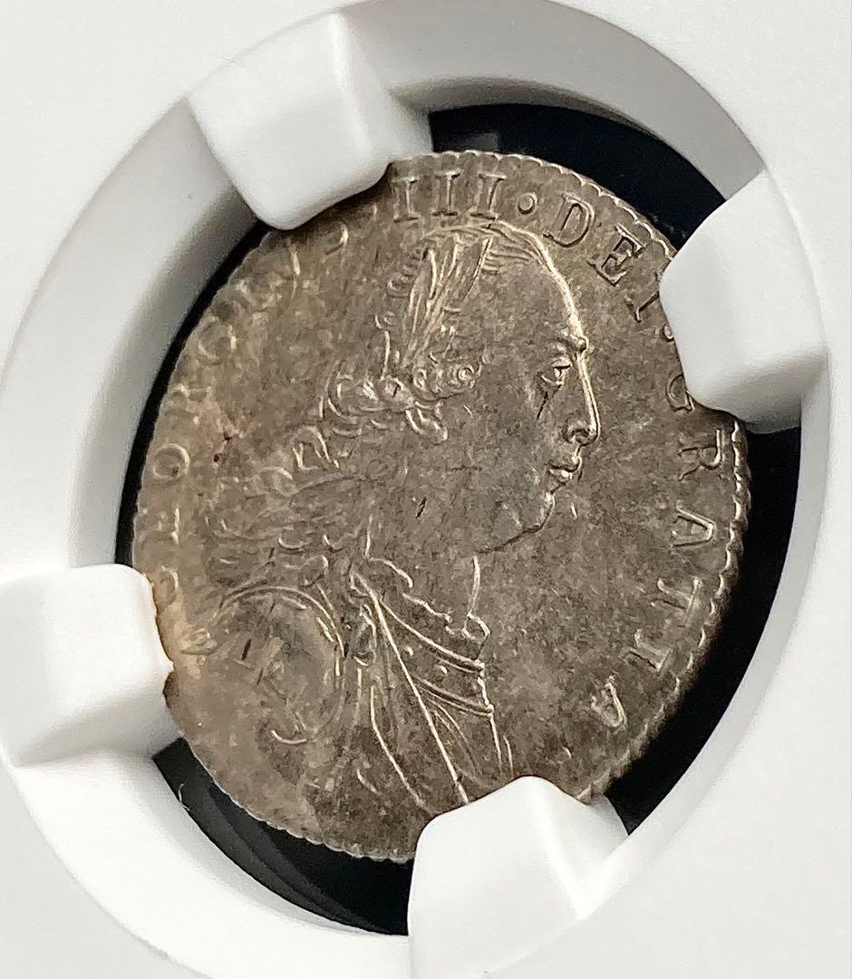 NGC MS62】1787年 イギリス ジョージ3世 6ペンス 銀貨 単年発行 - メルカリ