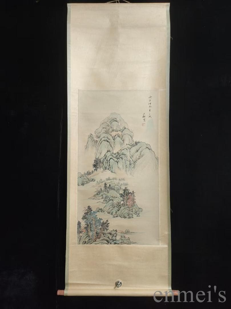 中国古美術.明時代.王監款.花鳥図.宣紙.三尺手描き.掛け軸.水墨画.名家