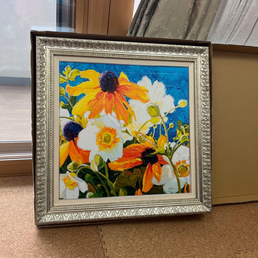 絵画　　シャーリーノヴァック 花フラワーインテリア壁掛け3Lサイズ