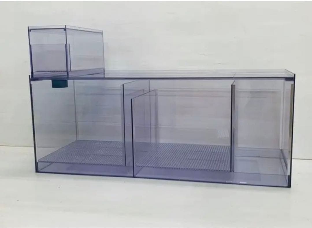 大型特注塩ビ濾過槽 W900×D350×H300濾過槽+ウールBOX