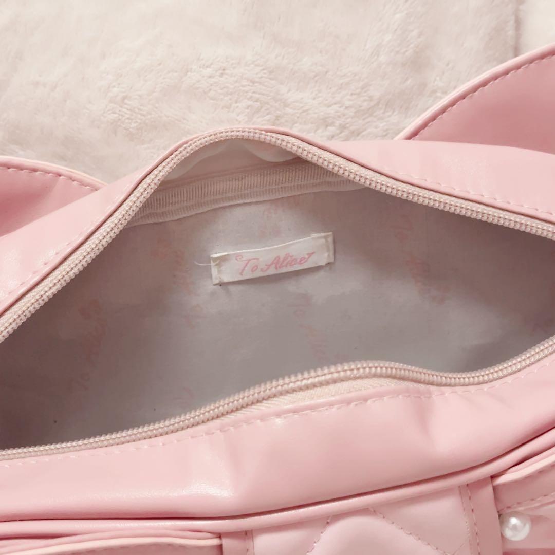 【ToAlice】パールキルティングビッグリボンバッグ