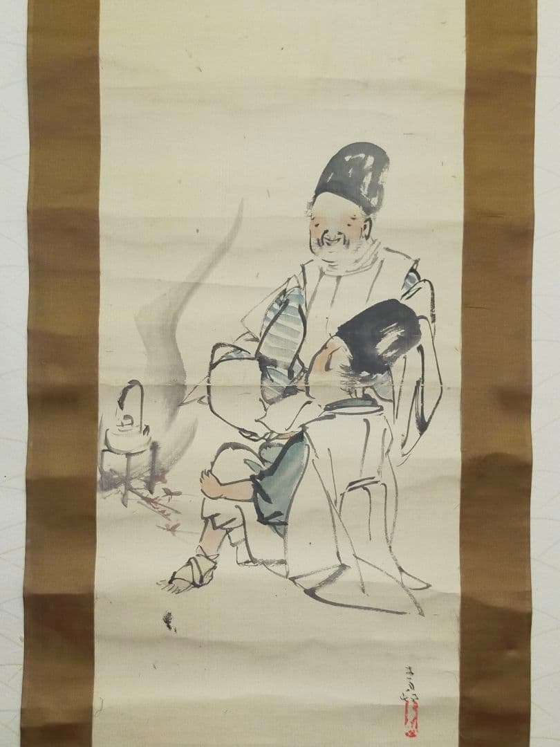 ♥【模写】 掛軸　前田青邨　人物　掛け軸　骨董品