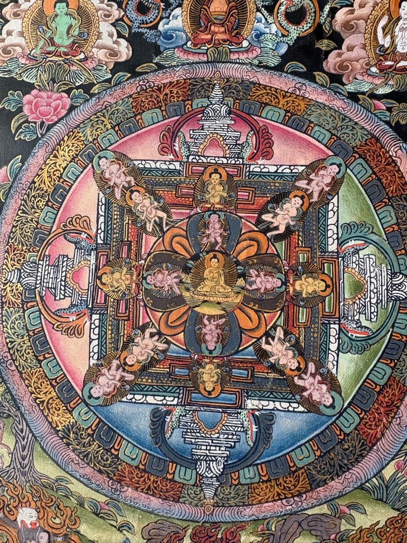 仏教曼荼羅 手描き 多色 ネパール - メルカリ