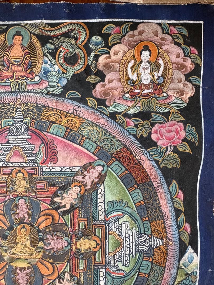 仏教曼荼羅 手描き 多色 ネパール - メルカリ