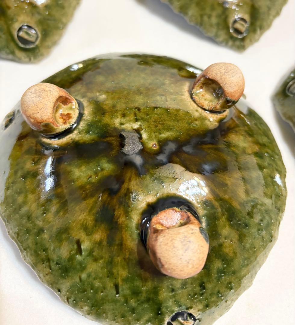 織部釉 三角 向付 五客 盛皿 刺身皿 三足 高台付 脚付 作家物 懐石料理