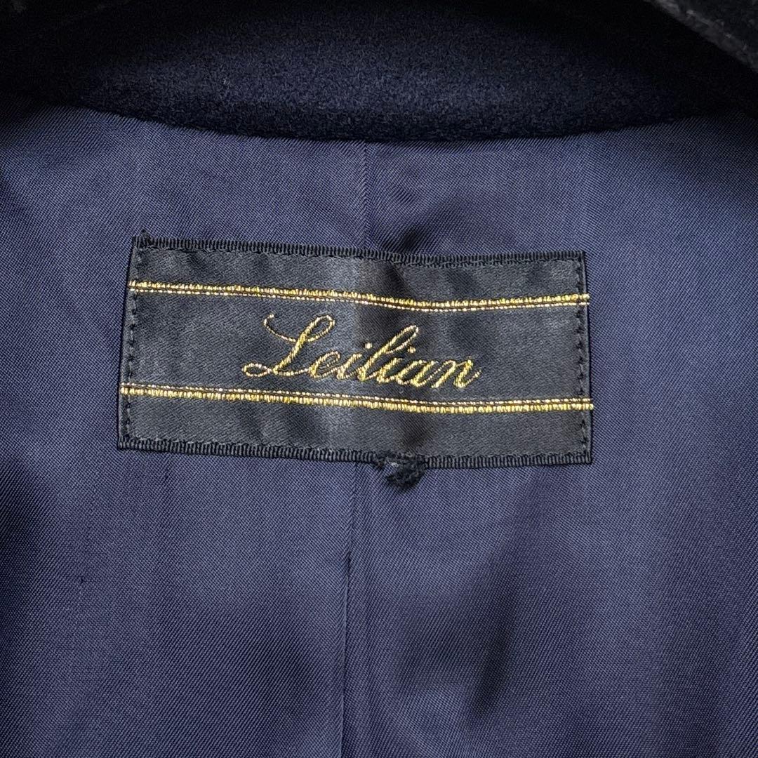 超美品☆未使用級【レリアン】カシミヤ100% 紺 ダブルチェスター 13 XL 美