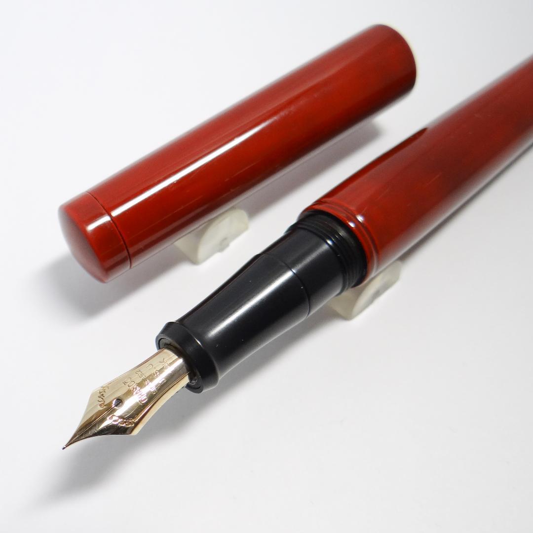 【筆記良好・希少旧モデル】大橋堂 万年筆 朱漆 OHASHIDO 14K 極細字