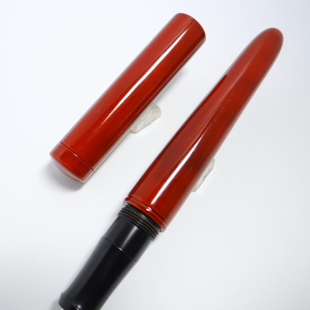 【筆記良好・希少旧モデル】大橋堂 万年筆 朱漆 OHASHIDO 14K 極細字