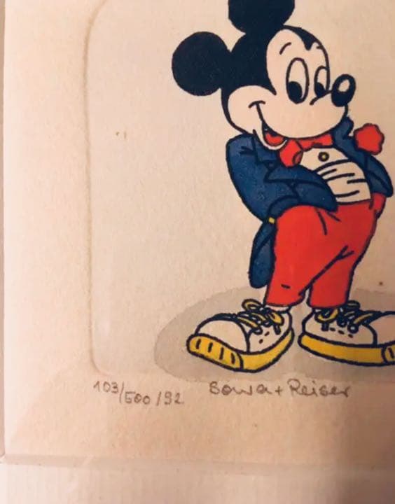 お値下げ　ディズニー ミッキー エッチング版画 限定版 シリアルno.103