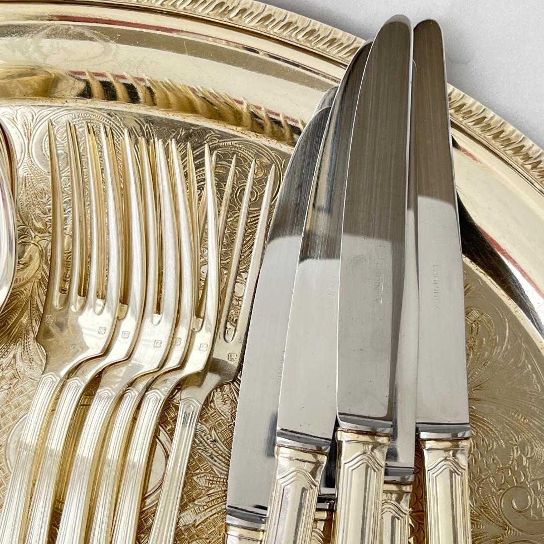 【仏蘭西】 パールとアカンサスのディナーセット 6名用24本【シルバープレート】