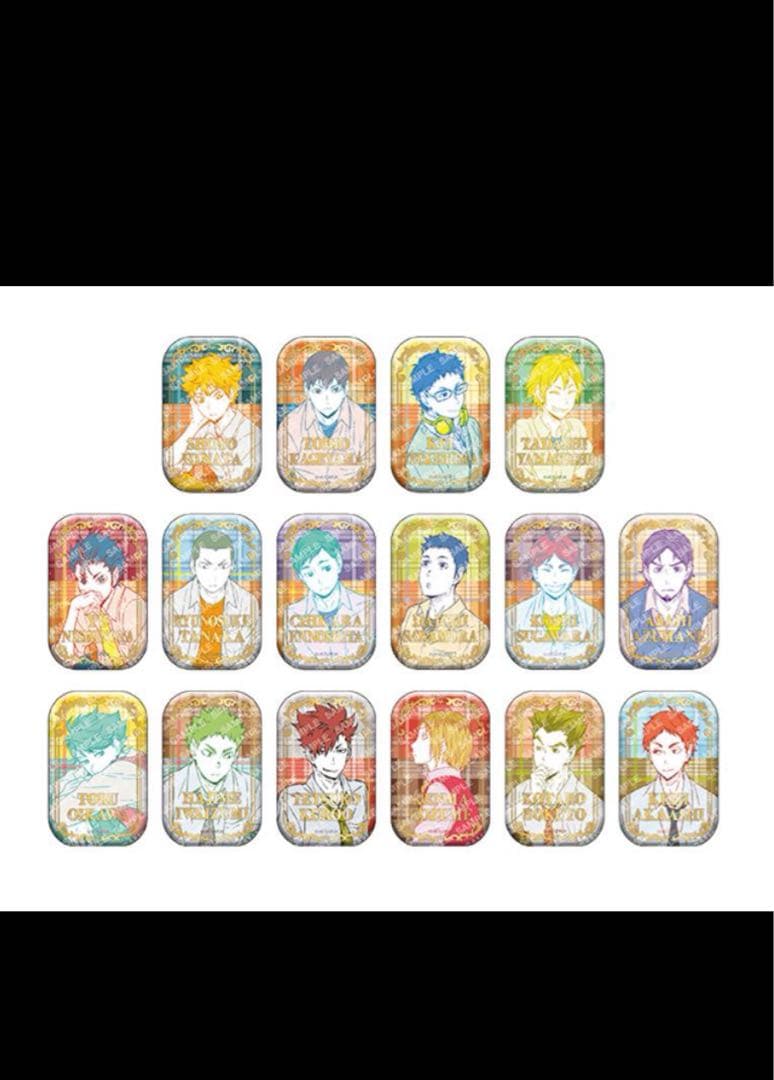 ハイキュー！！スクエア缶バッジ【BOX】（オフショット×カラー第一弾