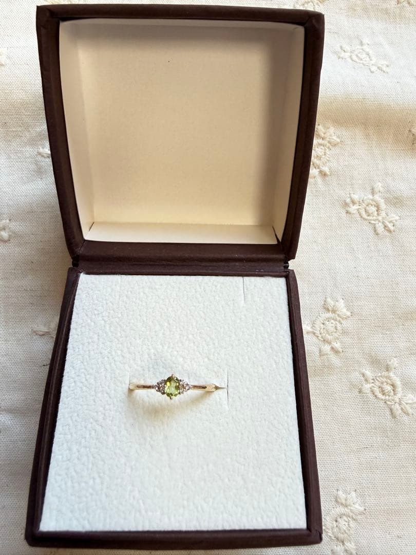 10金 ペリドットリング 11号 ミルフローラ