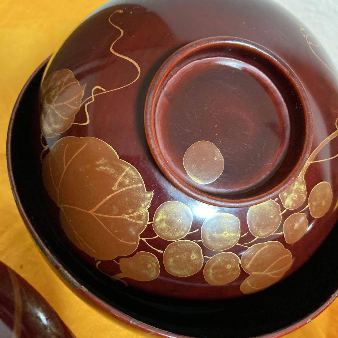 塗り椀 葡萄 螺鈿 10点 古美術 ☆