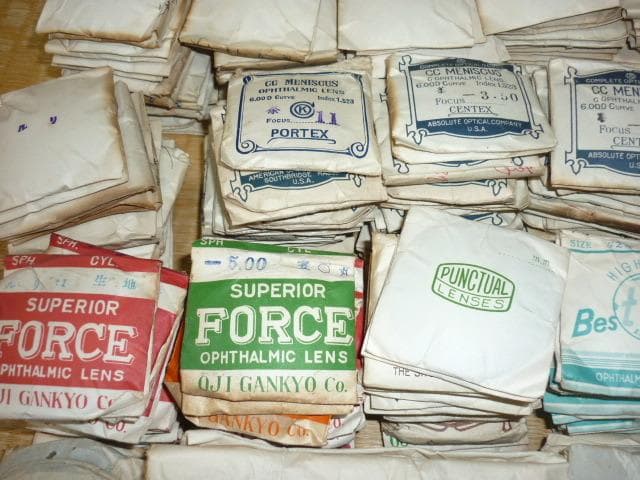 希少ガラス大正時代～紙袋付◇アメリカ製含む 丸眼鏡レンズ 色々な色両