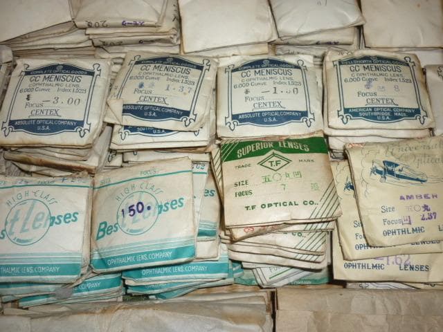 希少ガラス大正時代～紙袋付◇アメリカ製含む 丸眼鏡レンズ 色々な色