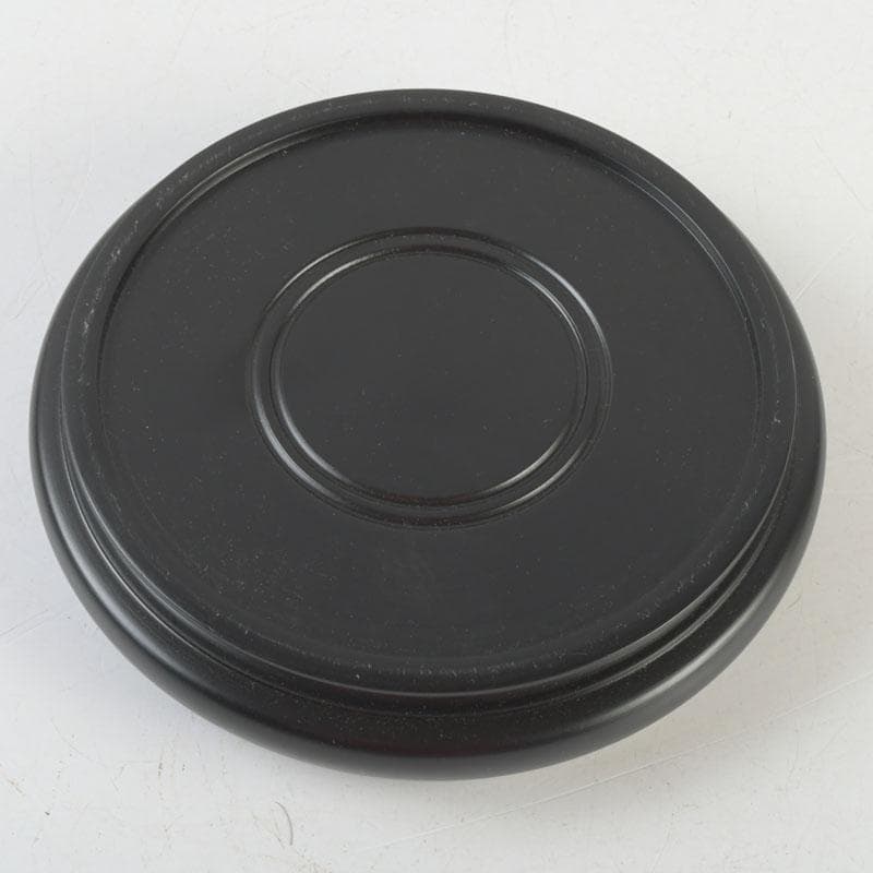 七宝焼 緑釉 牡丹文 花瓶 唐木台付 V 9324