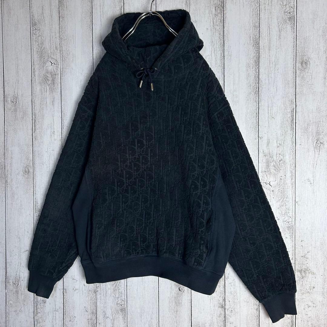 5796【人気総柄デザイン】ディオール‪☆オブリーク柄パーカー パイル地 タオル