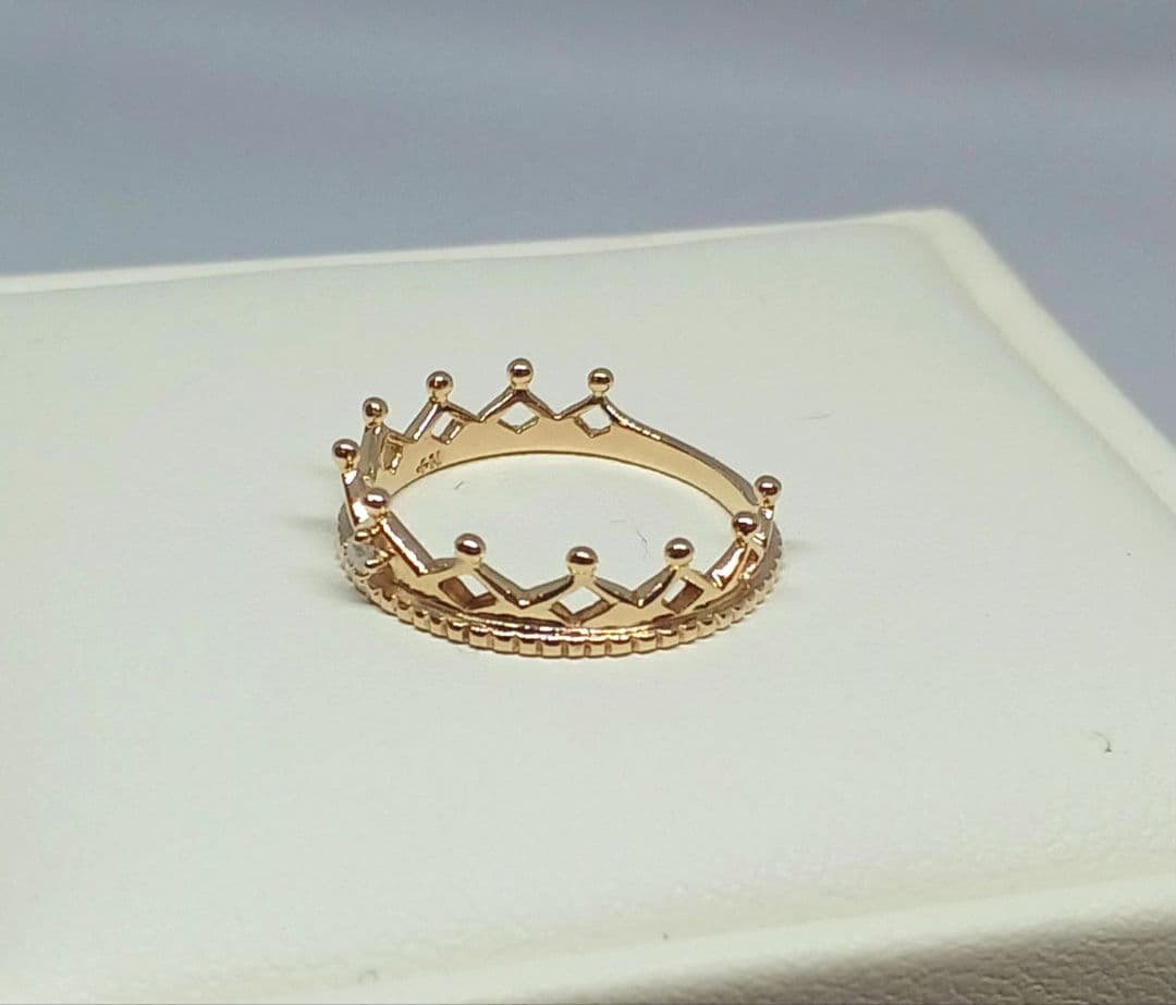 【クリーニング済】【美品】NOJESS クラウンデザイン ゴールドリング3号