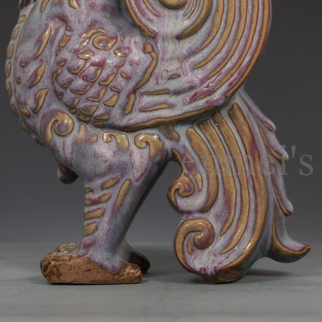 中国古美術・旧藏宋钧窑款羊形烛台・玫瑰紫釉・文房具・木