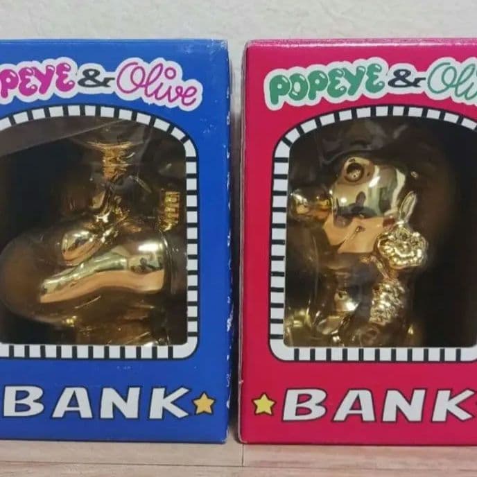 ポパイ　オリーブ　ゴールド　貯金箱　ヴィンテージ　レトロ　レア