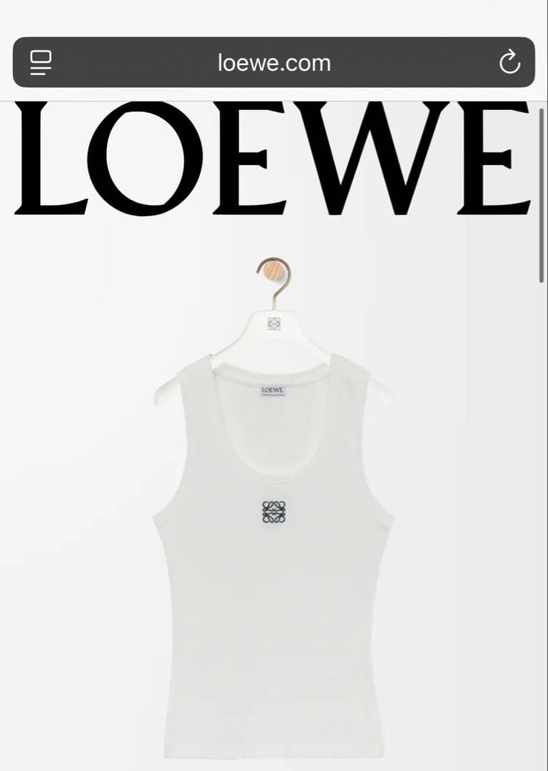 【美品】ロエベ　タンクトップ　ホワイト xs