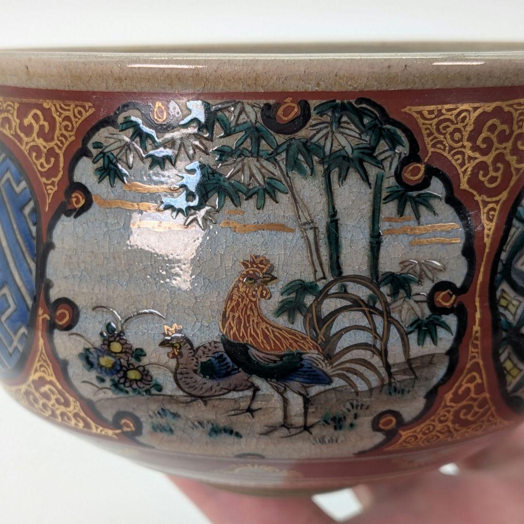 九谷焼 庄三風額面錦絵茶碗 用心箱 抹茶碗 抹茶茶碗 茶道具 茶器 食器 茶盌