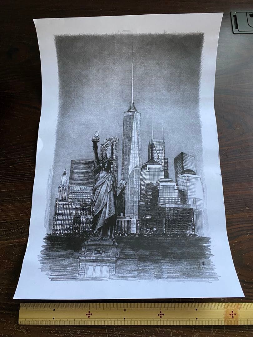 NY 自由の女神　えんぴつ画