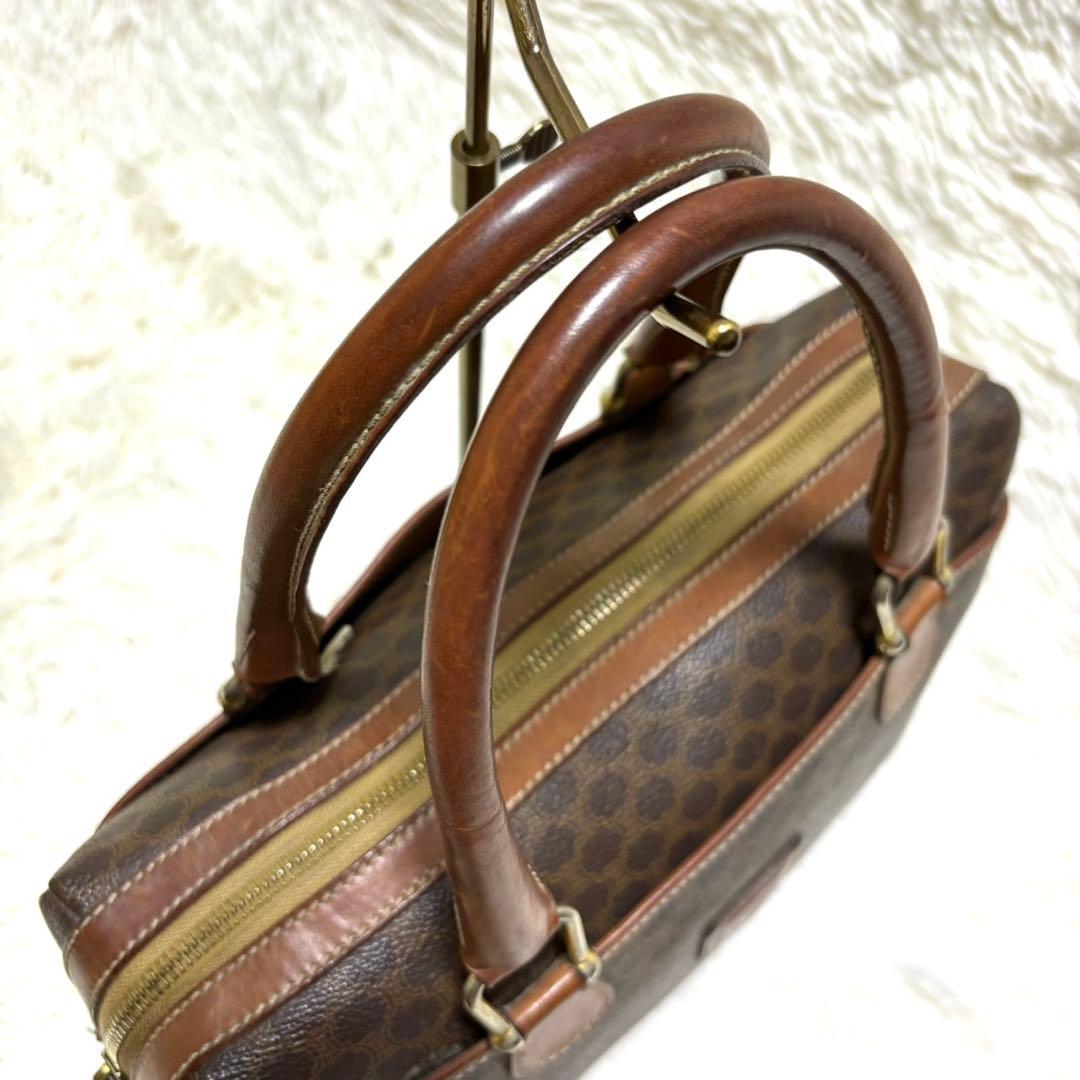 【美品】セリーヌ　ハンドバッグ　ミニボストン　PVC レザー　マカダム　ロゴ金具