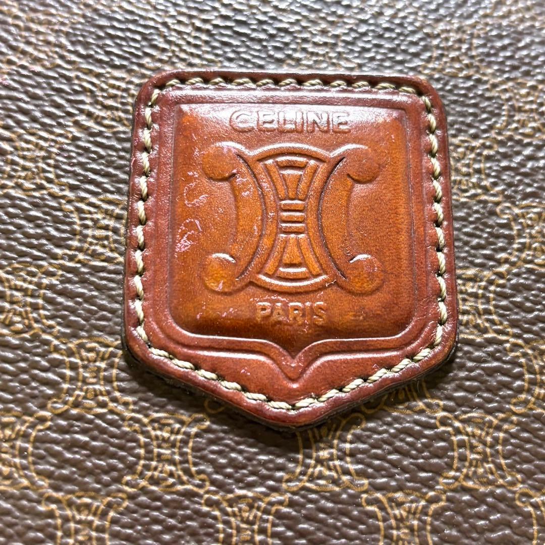 【美品】セリーヌ　ハンドバッグ　ミニボストン　PVC レザー　マカダム　ロゴ金具