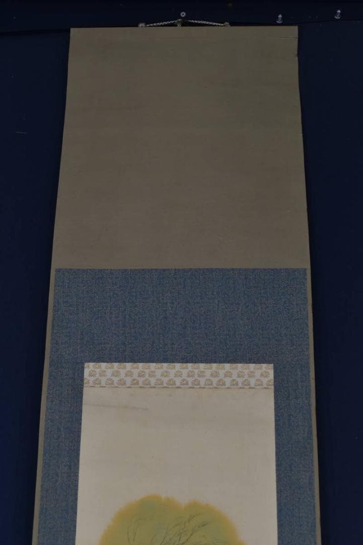 真作】上田万秋/上田満秋/柳人物図/掛軸/名家伝来/AA-930