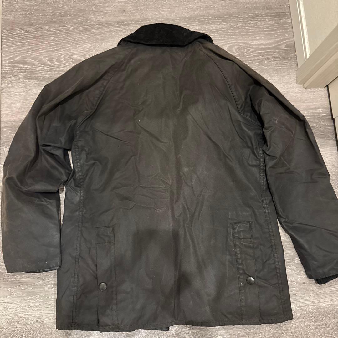 Barbour ブラックジャケット コーデュロイ襟付き