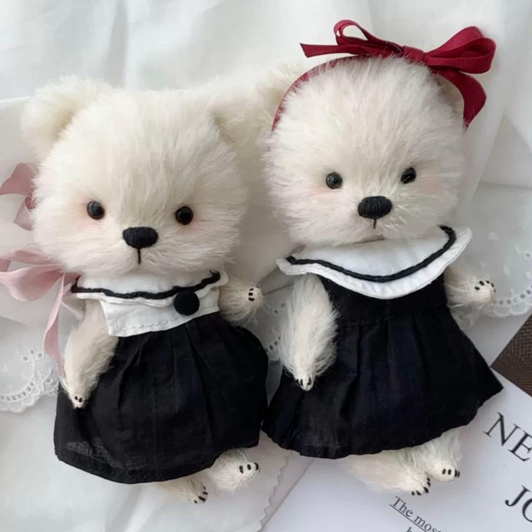 セーラー服がかわいい白熊ちゃん テディベア 海外作家様 ハンドメイド