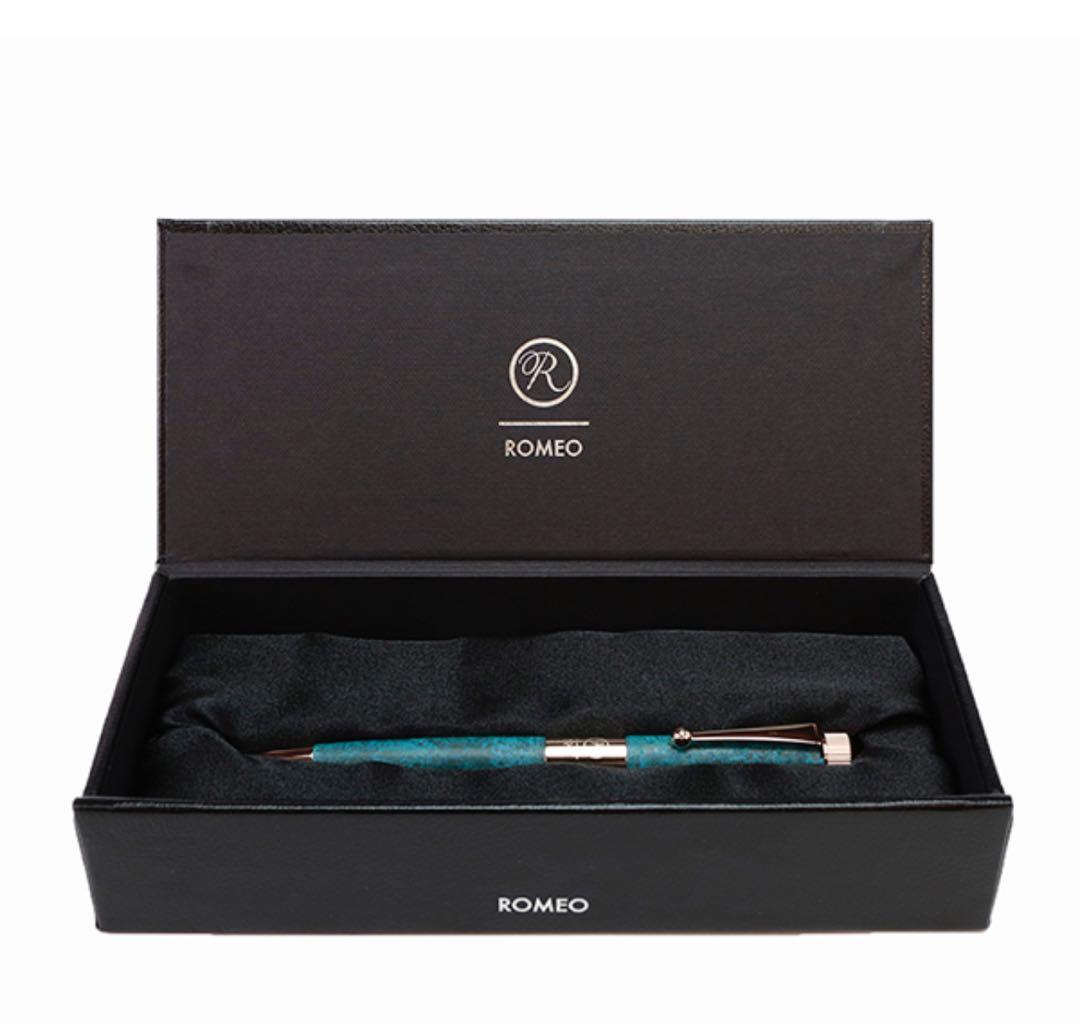 ROMEO No．3ボールペン 細軸 斑紋ガス青銅色／アプリコット