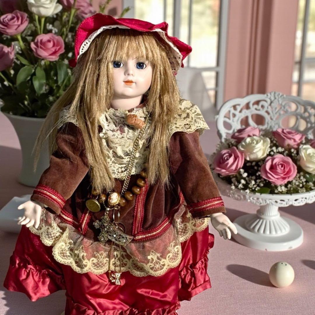 焼きみかん様専用 ビスクドール ブリュ ジュン ローズレッドドレス