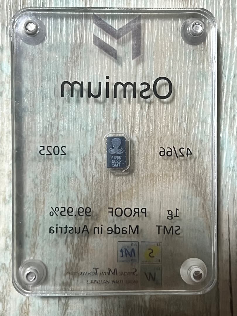 45/66 原子番号76 Os オスミウム 3.11g インゴット 希少金属 42/66