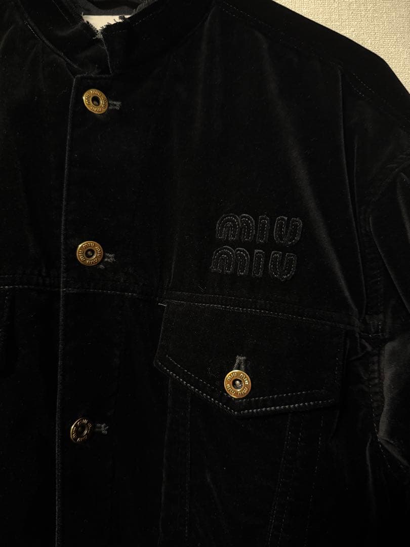miu miu ボタン付きベルベットジャケット サイズ40 黒