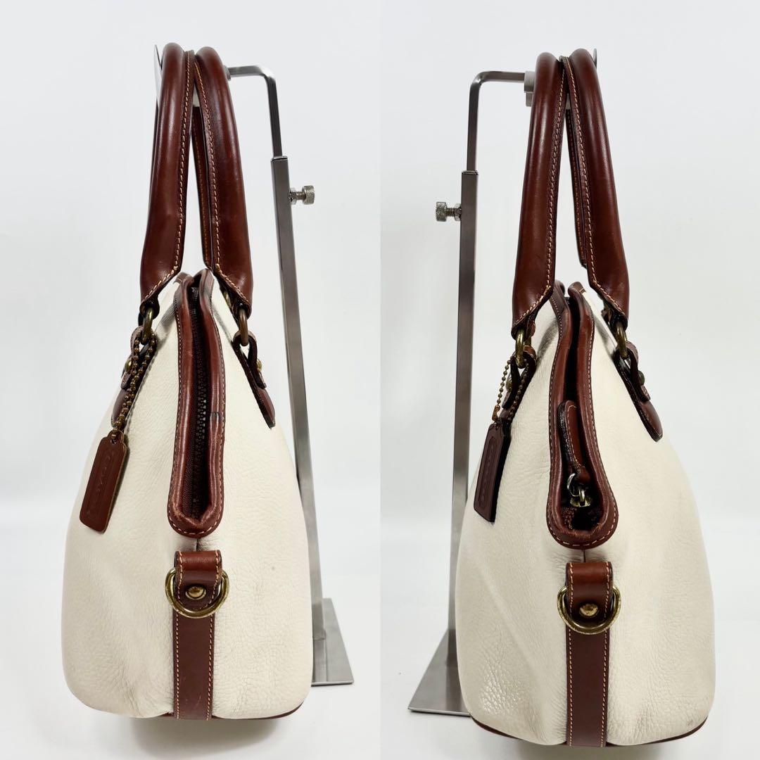 【希少】OLD COACH シボ　バイカラー　レザー ハンドバッグ　2way