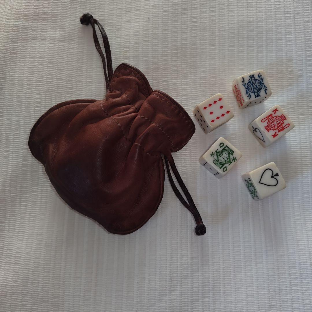 【レア・珍品】エルメス　ヴィンテージ　革ポーチ　ダイスセット　サイコロ レア・珍品】エルメス ヴィンテージ 革ポーチ ダイスセット サイコロ