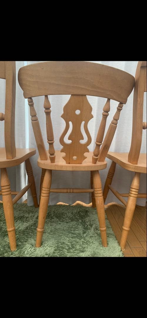 パイン材ダイニングテーブルセット　　　引き出し付き　アンティーク　オールドパイン