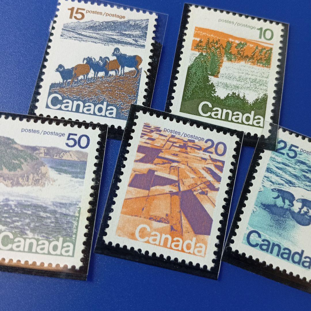 9468 外国切手 カナダ 1972年 カナダ全土の多様な風景や野生動物 5V