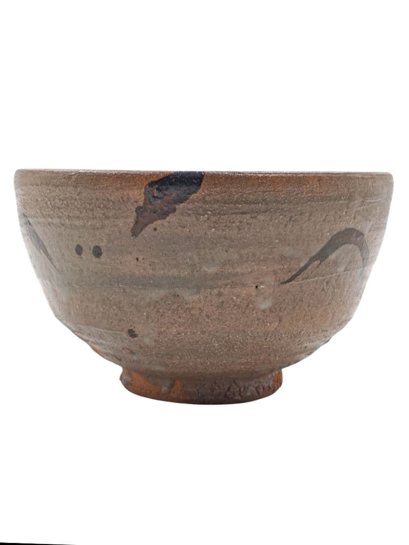 茶道具 唐津焼 【中里重利】『絵唐津 茶碗』底部在印 桐共箱 栞 真作保証 佐賀