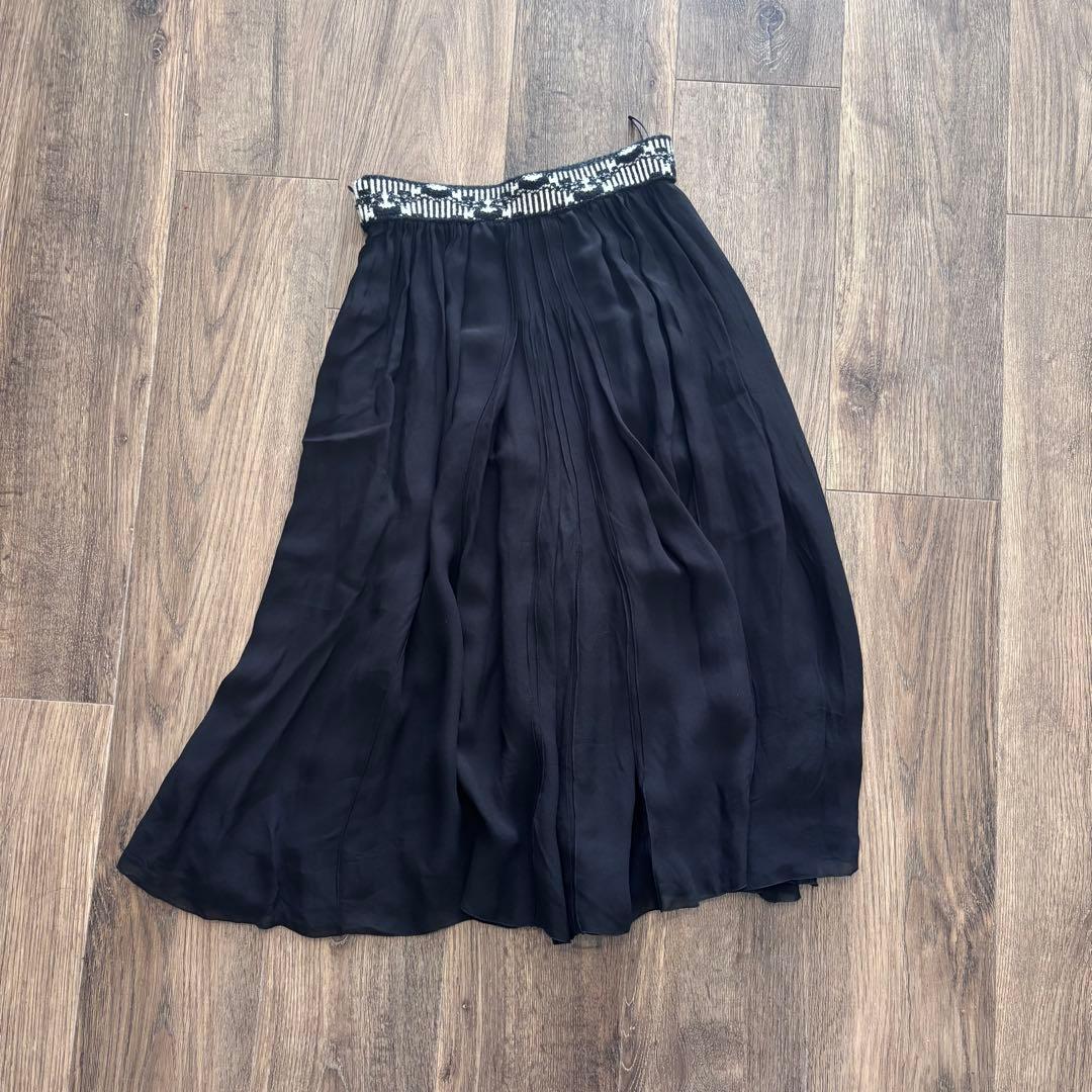PRADA プラダ　ウエストデザインスカート　36S P125T