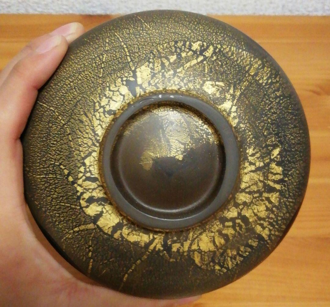 宮田高志作宙吹硝子茶碗共箱略歴付茶道具